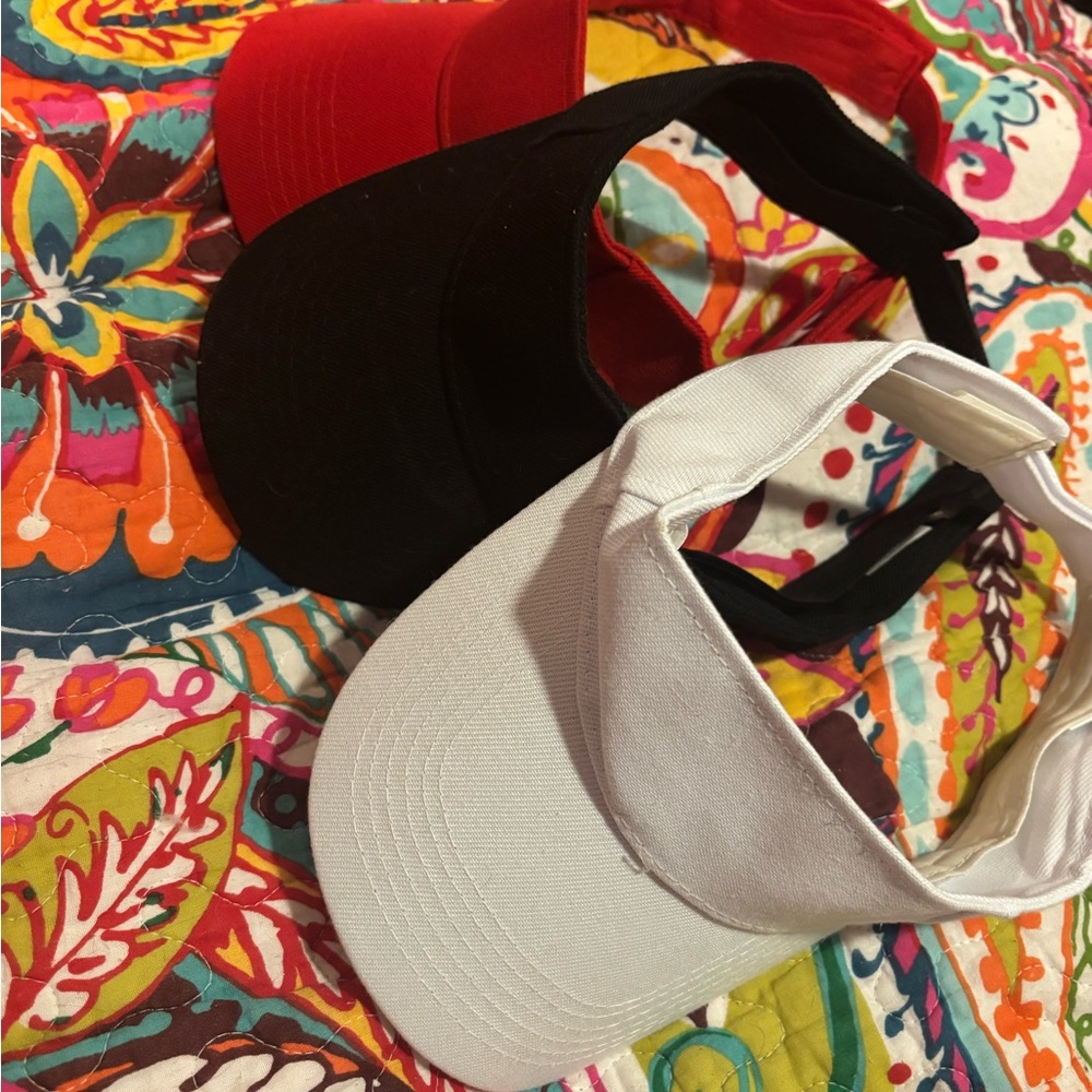 Red, Black, and White Visor Set